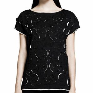 Catherine Malandrino Laser Cutout Top